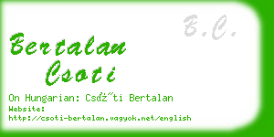 bertalan csoti business card